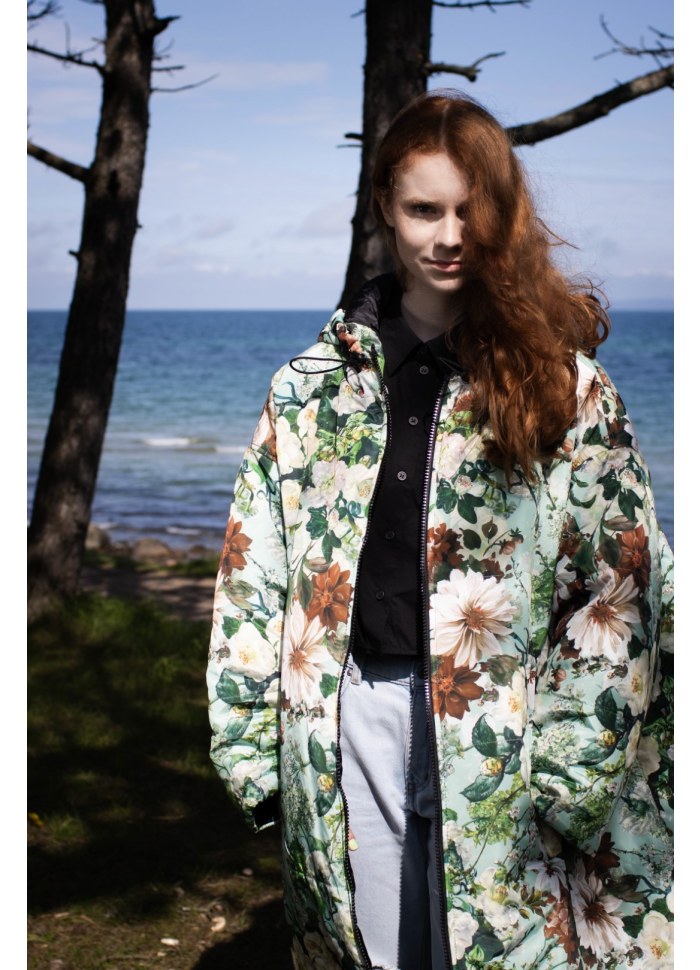 Lennie Print Coat Green Tea