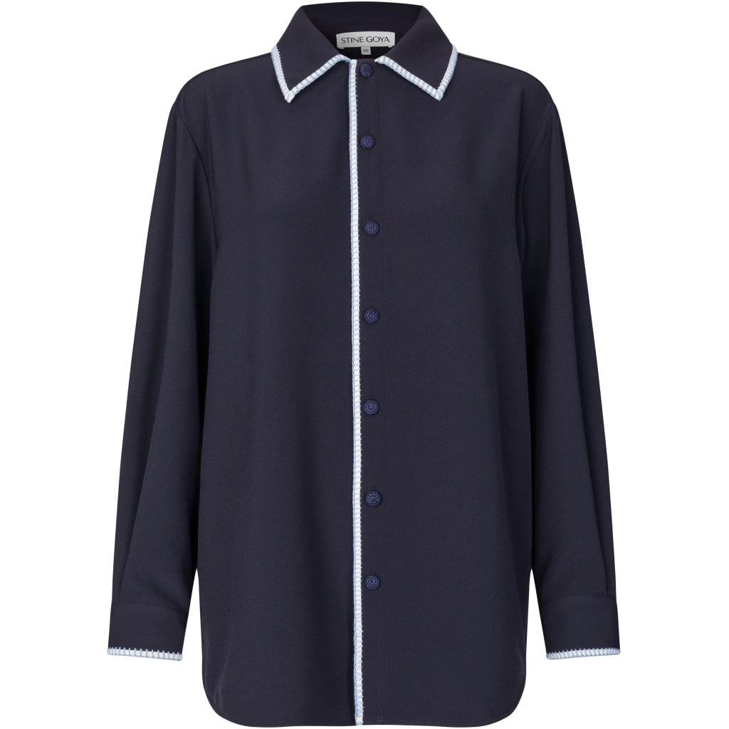 Pocket Oversized Shirt Navy