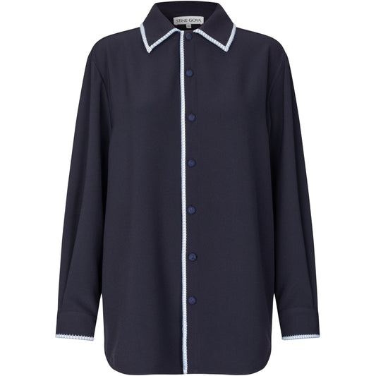 Pocket Oversized Shirt Navy