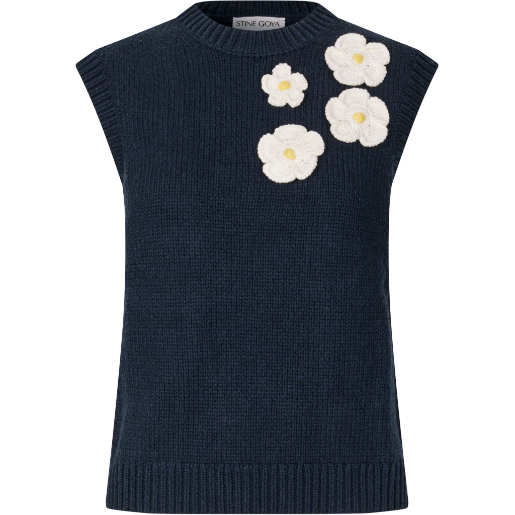 Crewneck Dropped Shoulder Vest Navy