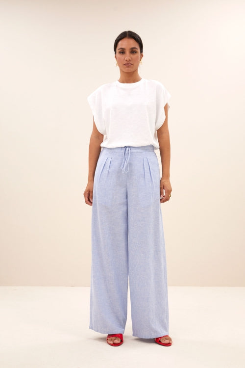 Uma pinstripe pants Sky blue