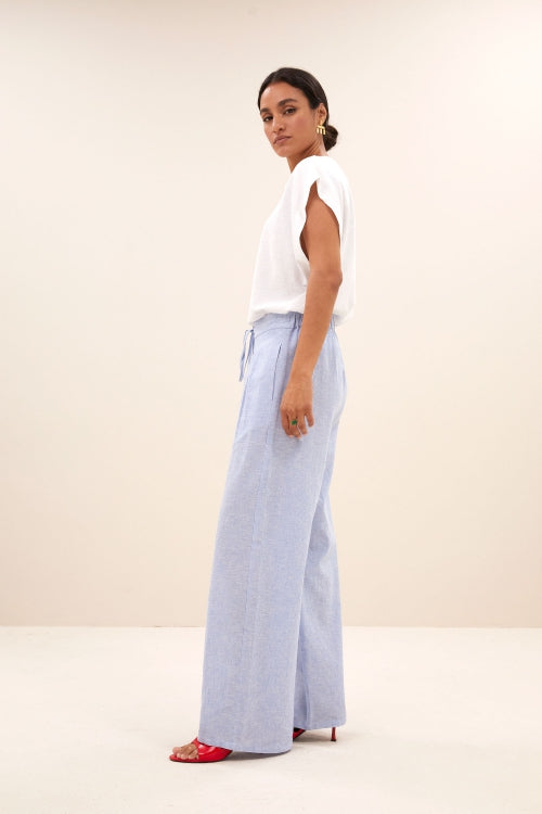 Uma pinstripe pants Sky blue