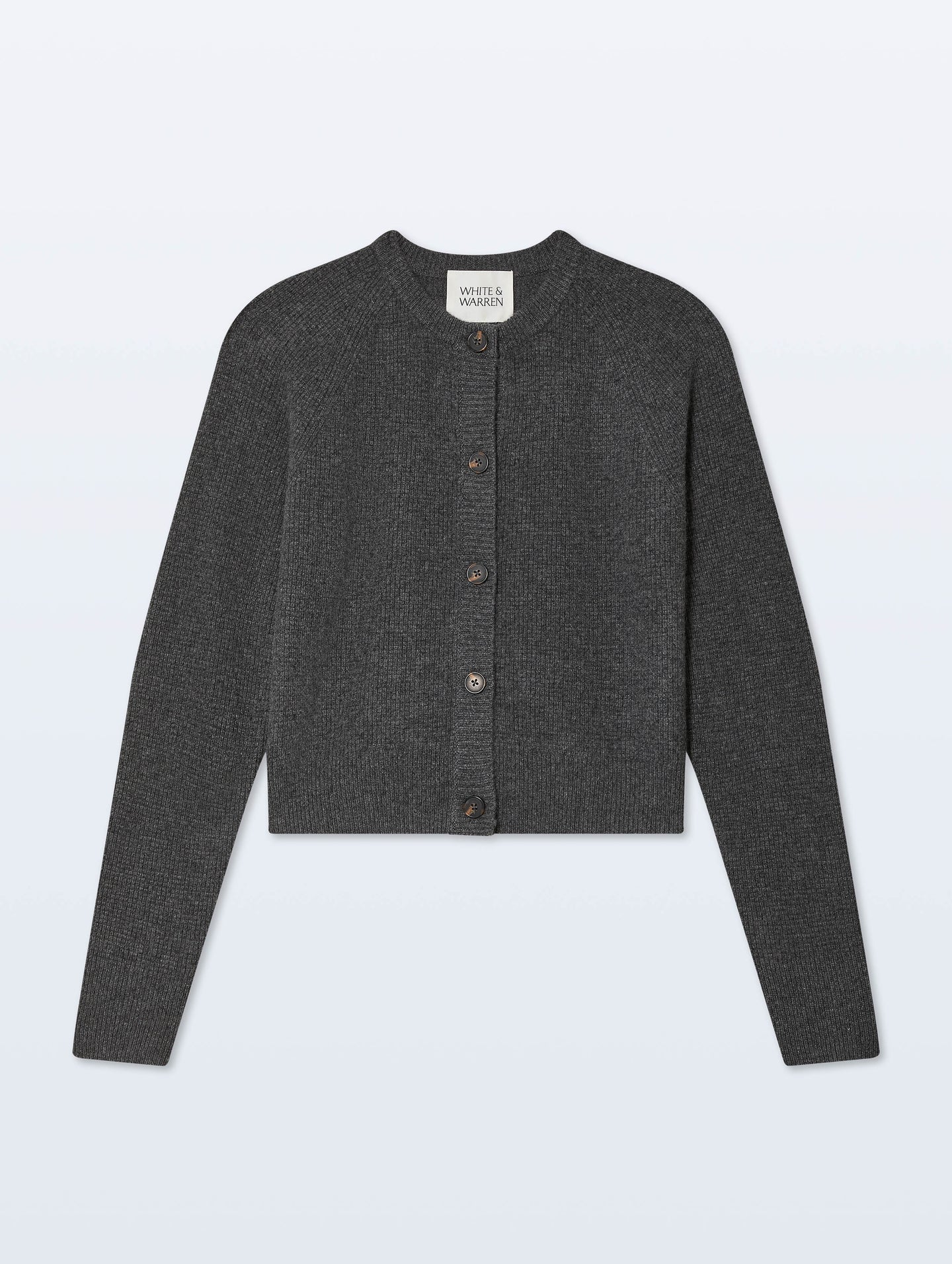 Cashmere Waffle Cardigan Dark Grey