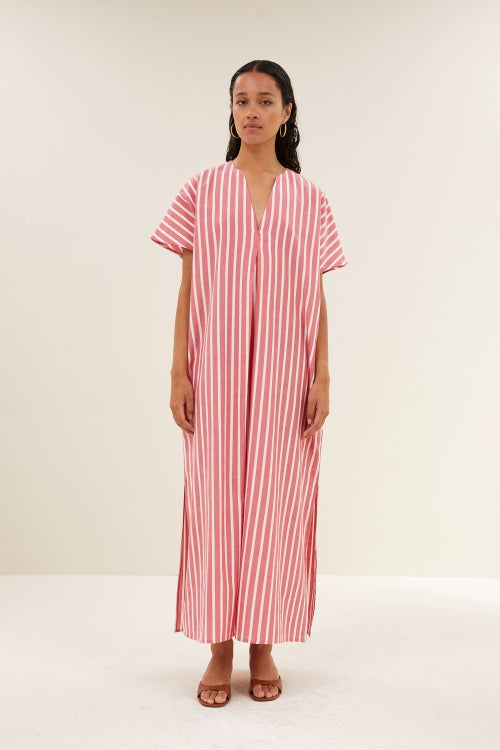 Bali stripe dress Red