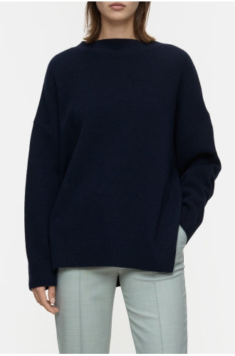 C96020 High Neck Knit Navy