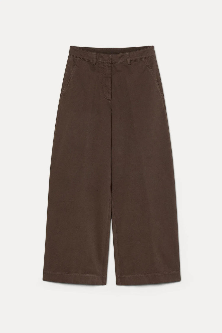 Barrel brushed cotton drill trousers Brown
