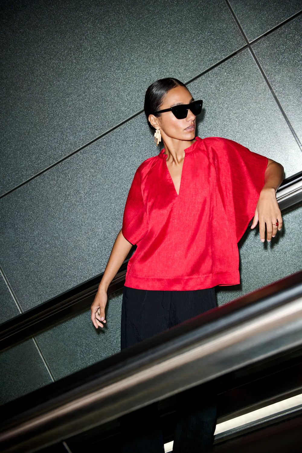 Vina Festive Blouse Red