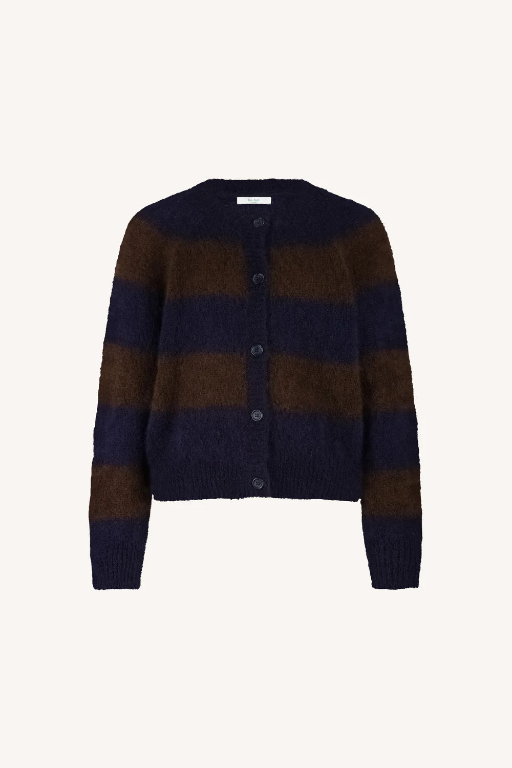 Sian stripe cardigan Dark brown stripe