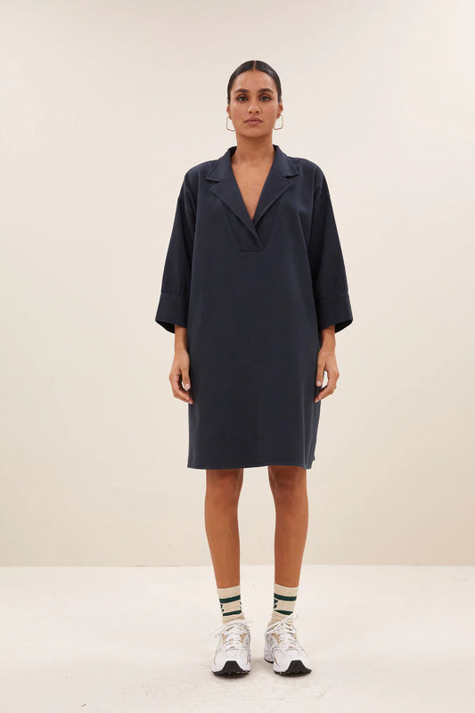 Pino twill dress Graphite