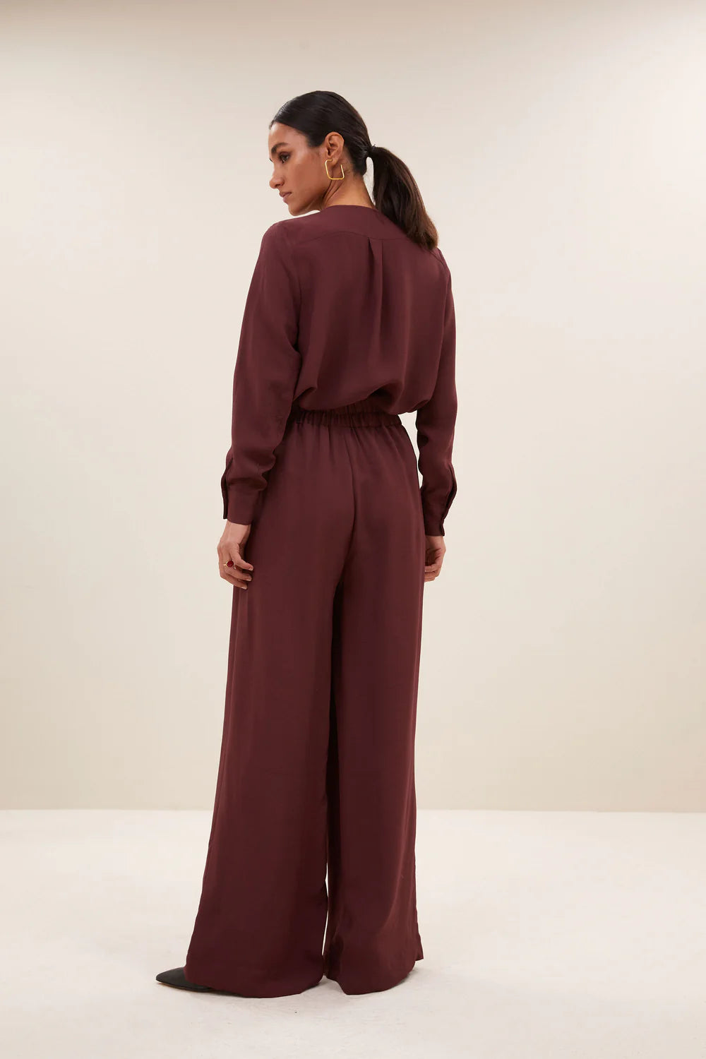 Benji satin stripe pants Pecan