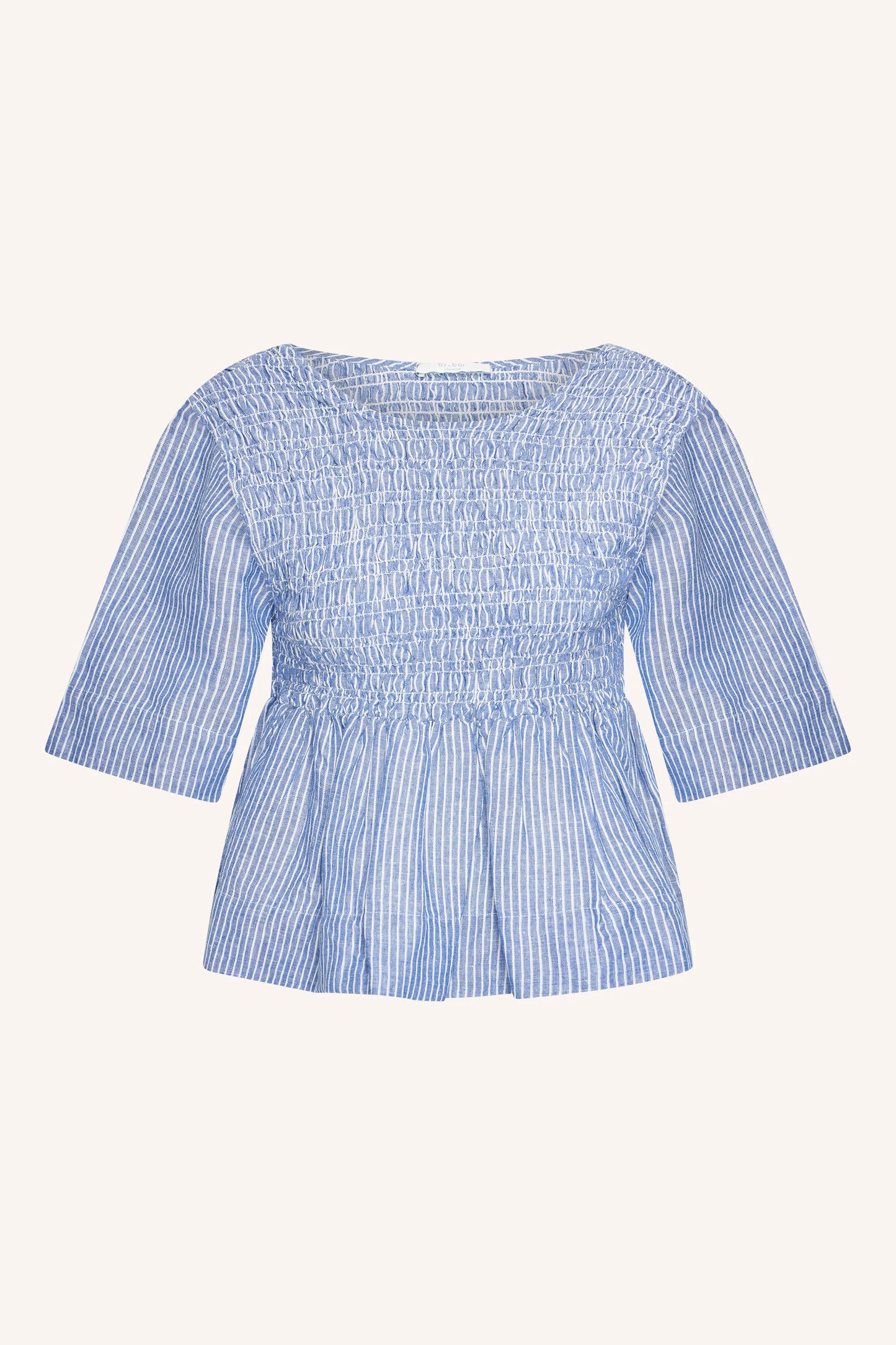 Runa linen stripe top Blue stripe