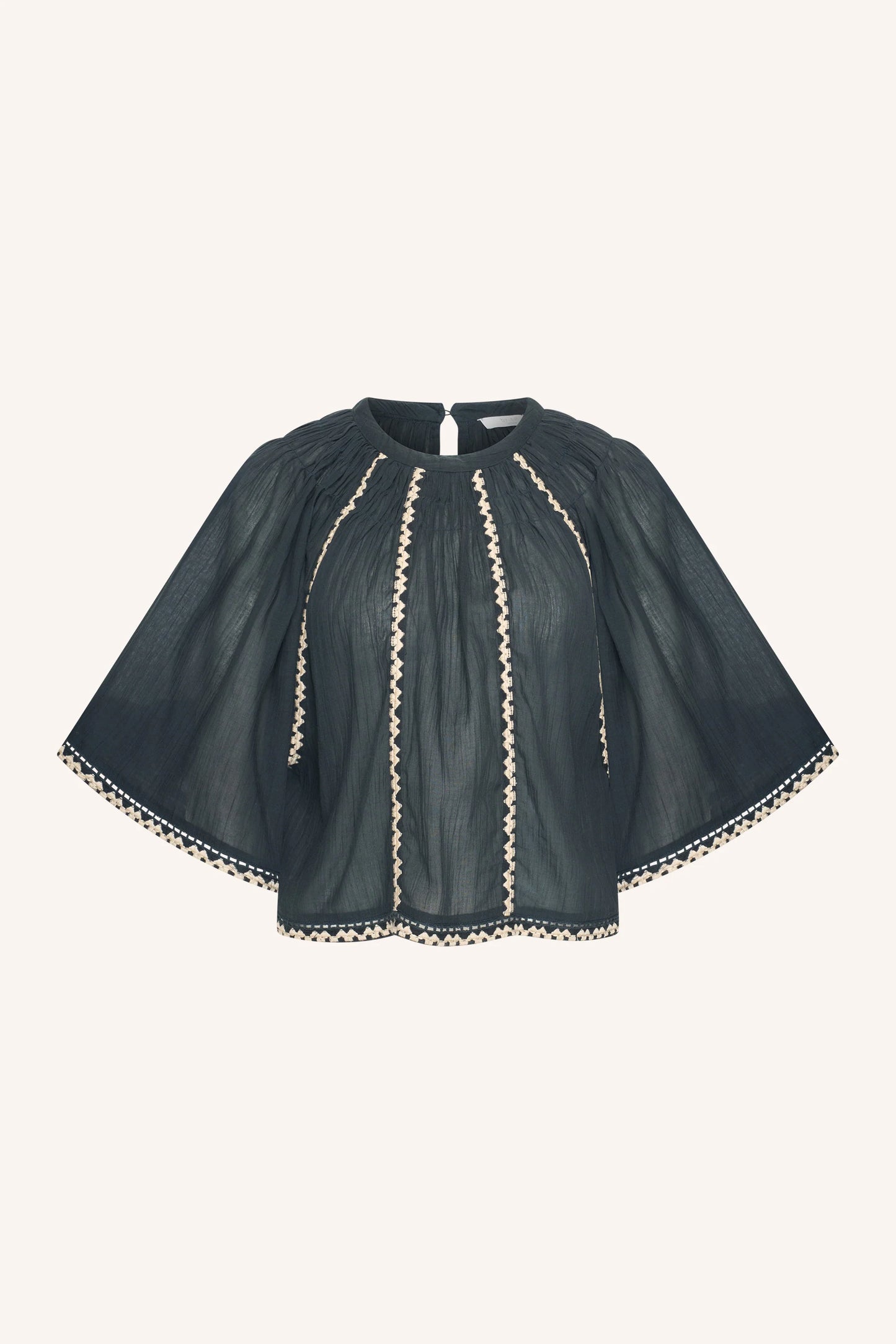 Emmi embroidery blouse Charcoal