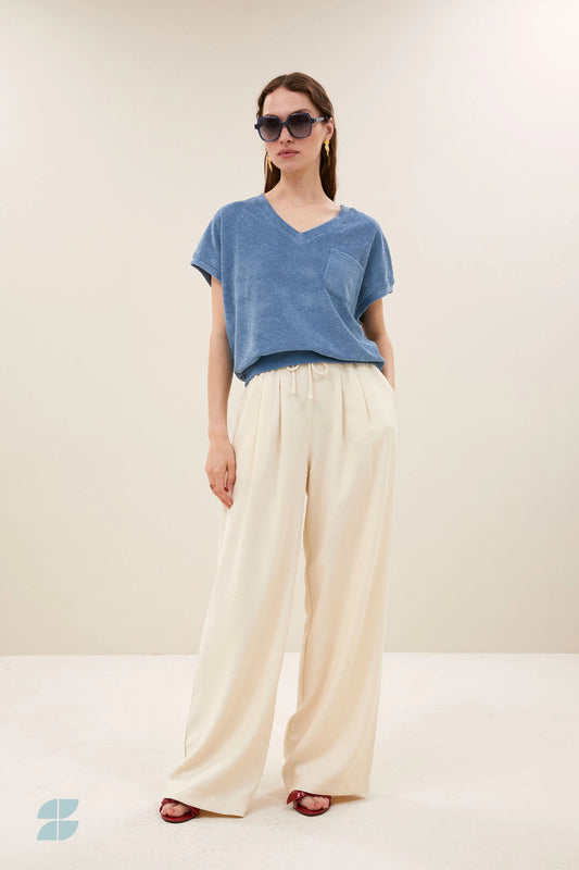 Tyler slub top Blue stone