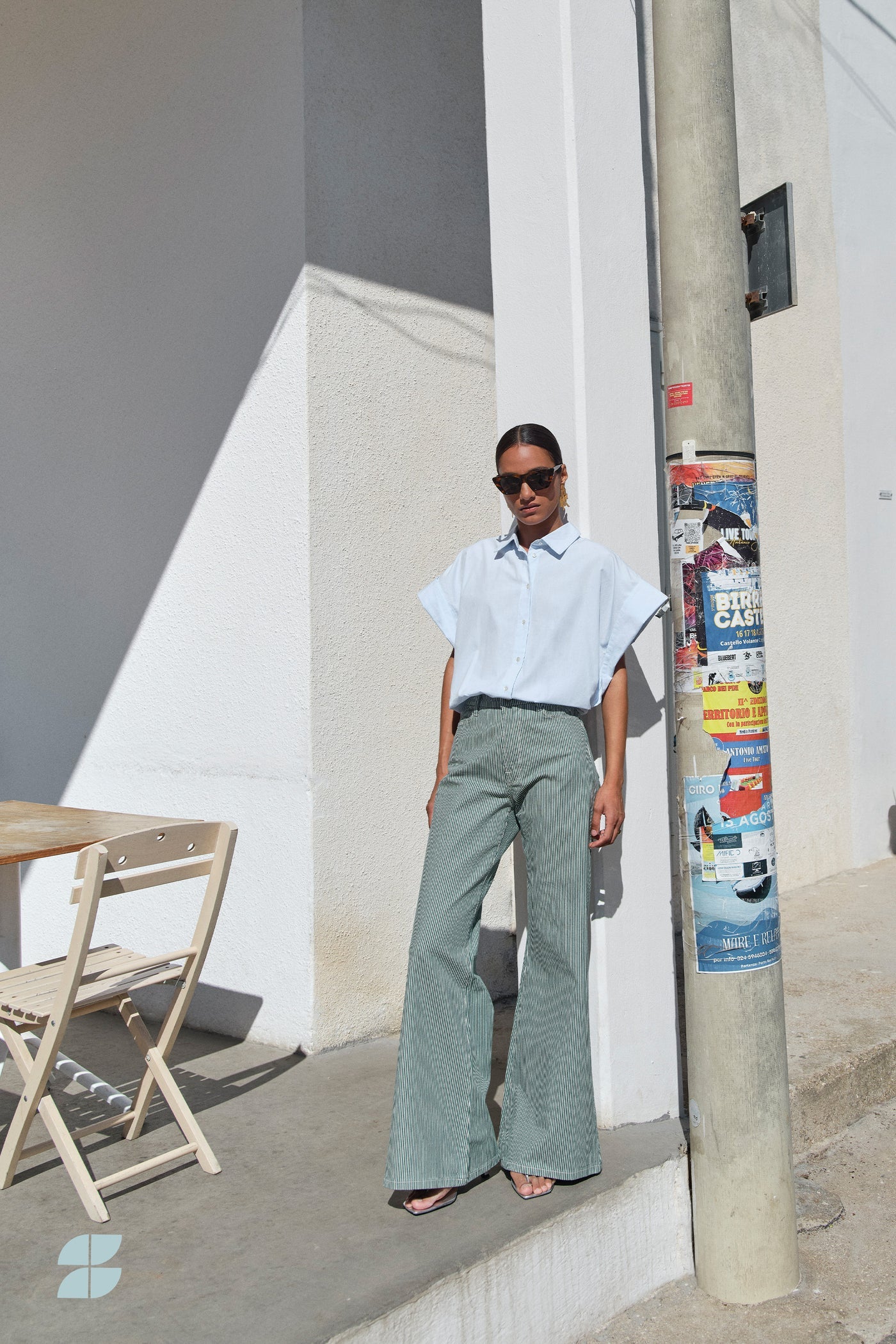 Femme stripe Pants Green stripes