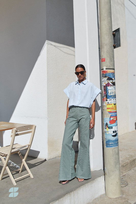 Femme stripe Pants Green stripes