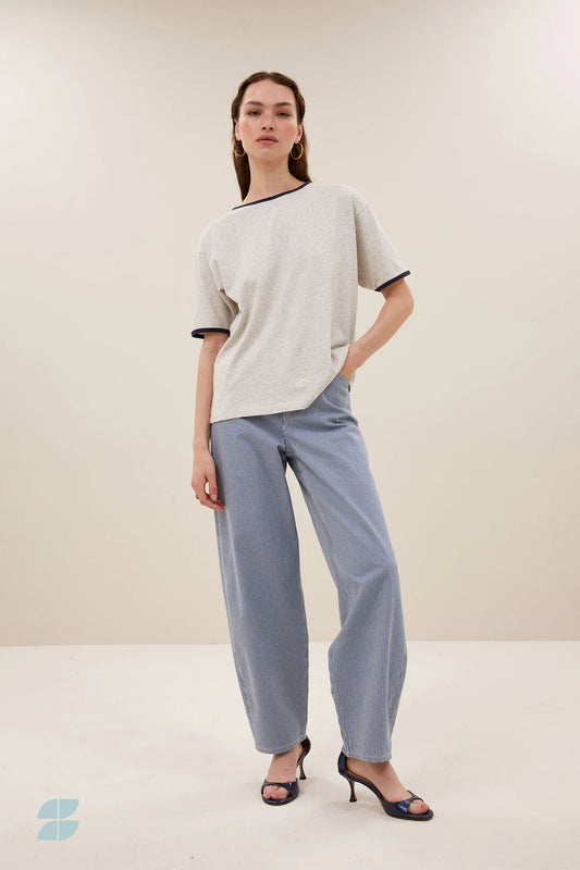Lew Stripe Pants Blue Milky stripe