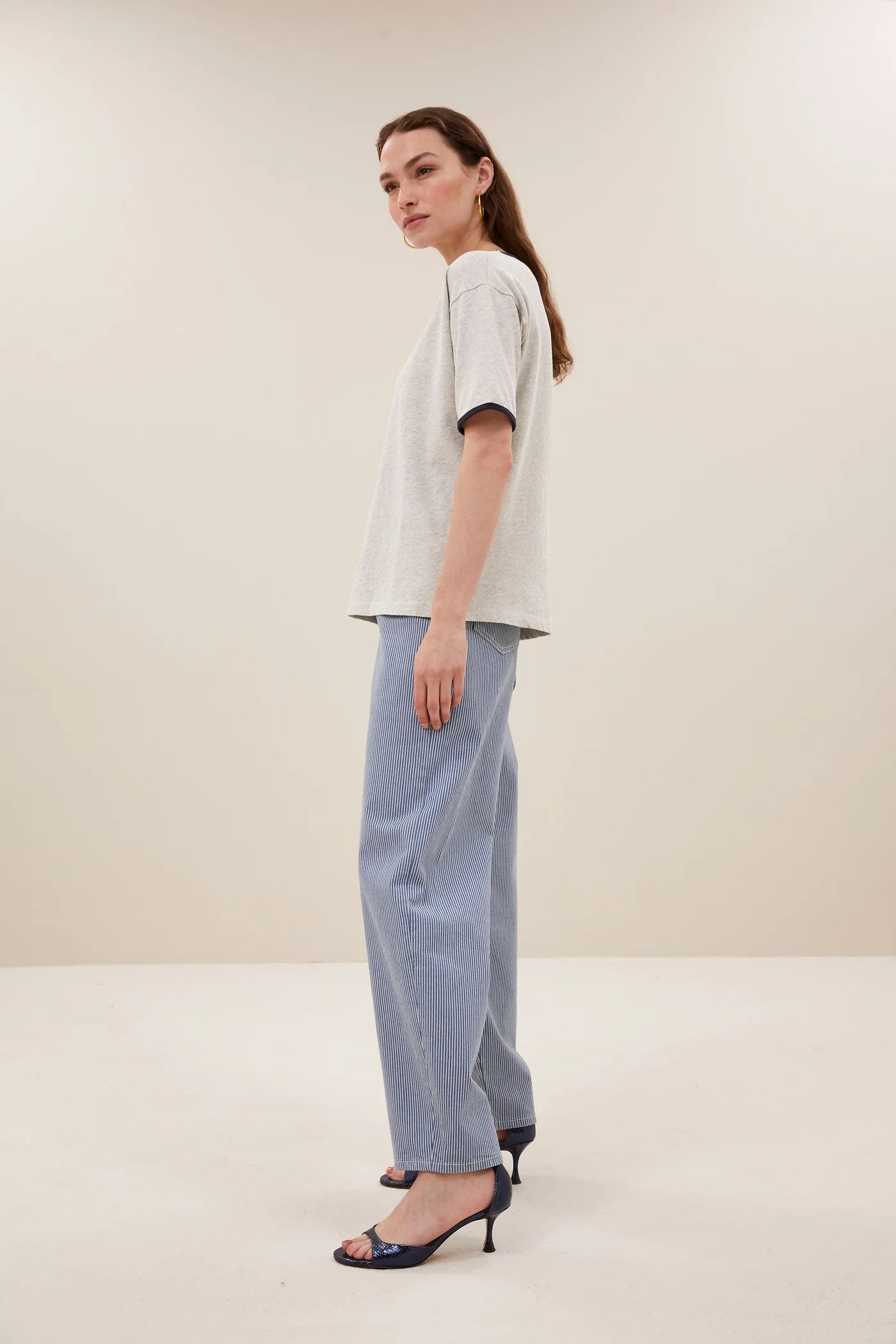 Lew Stripe Pants Blue Milky stripe