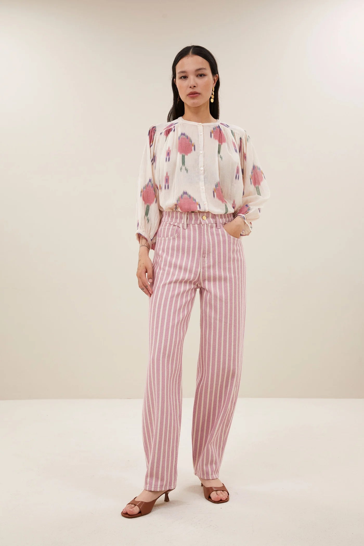 Lew Pink Rocky Pants Pink Stripe