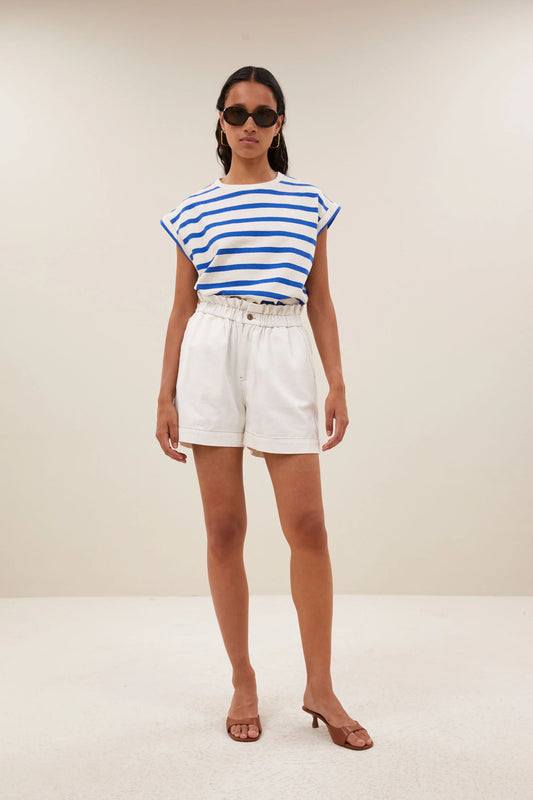 Leon twill short Cloud white