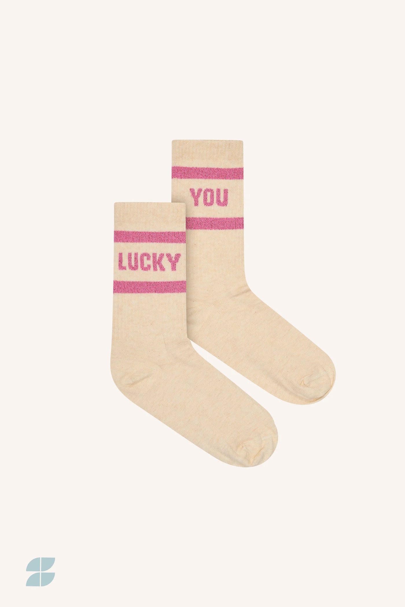 Lucky Sparkle Oyster Socks Bright Pink