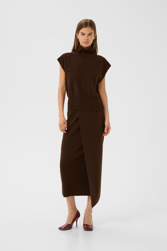 GZmanzi waistcoat Deep burnt brown