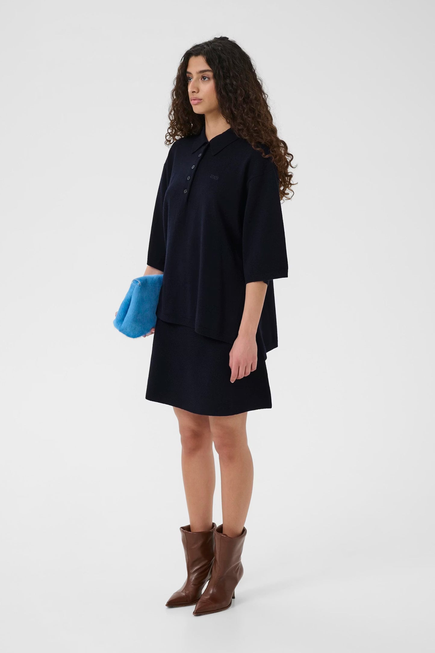 Manzi Polo Pullover Navy