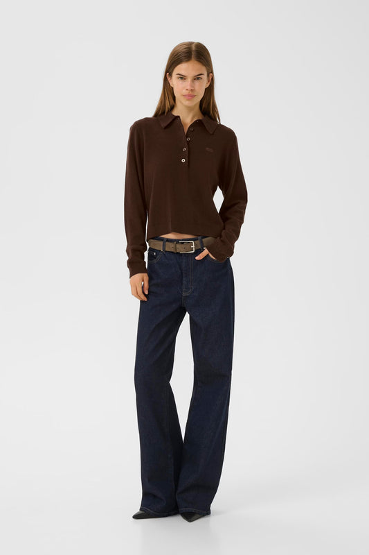 GZmanzi polo pullover Deep burnt brown