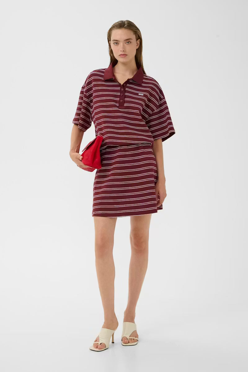 GZpilova polo tee Cabernet striped