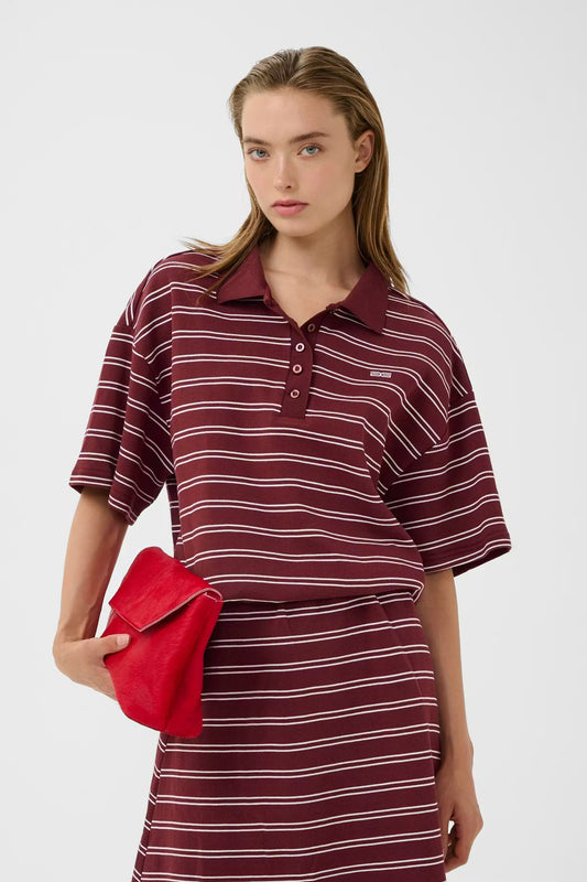 GZpilova polo tee Cabernet striped