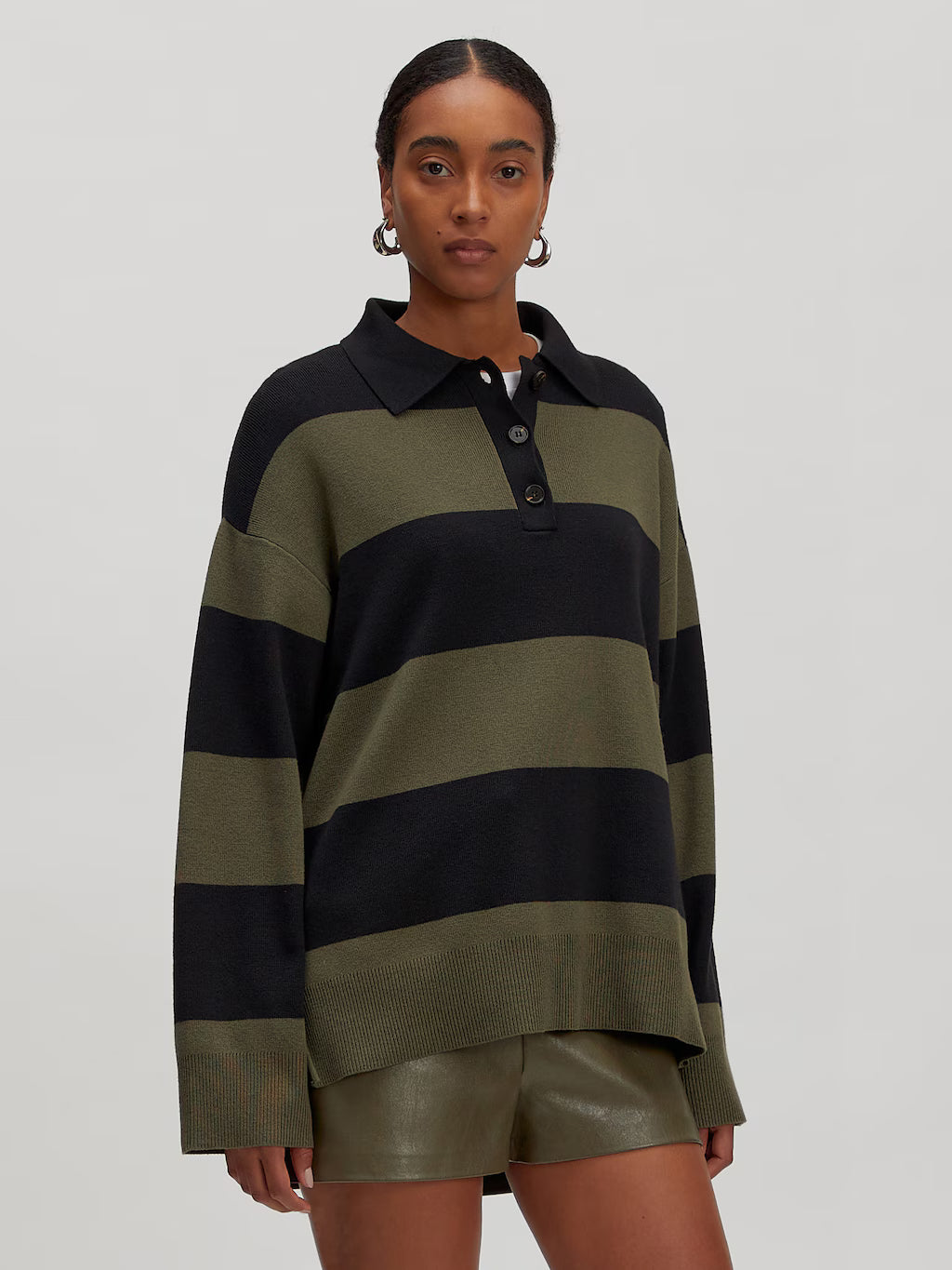 Laiani striped jumper Black/khaki stripes