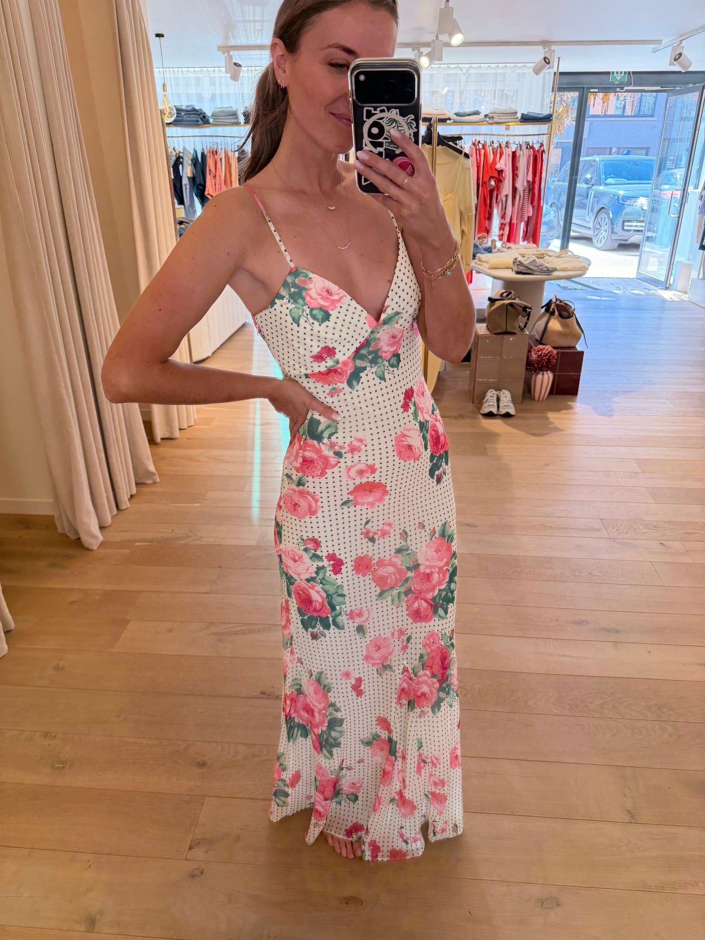 dahliacras Dress wit/roos/groen