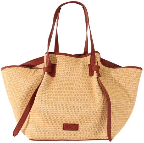tote sienna raffia cognac