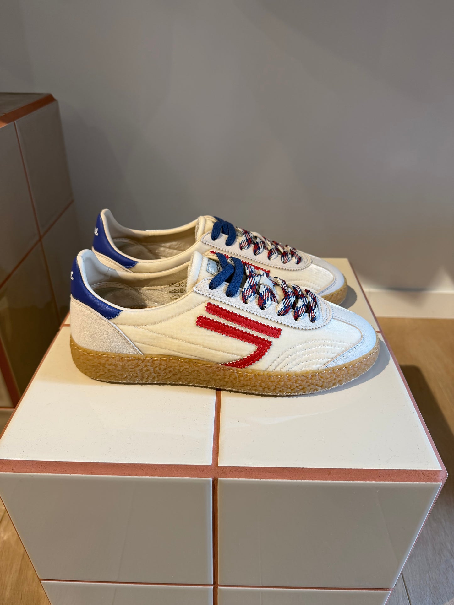 Summer Sand Blauw/rood/creme fluweel