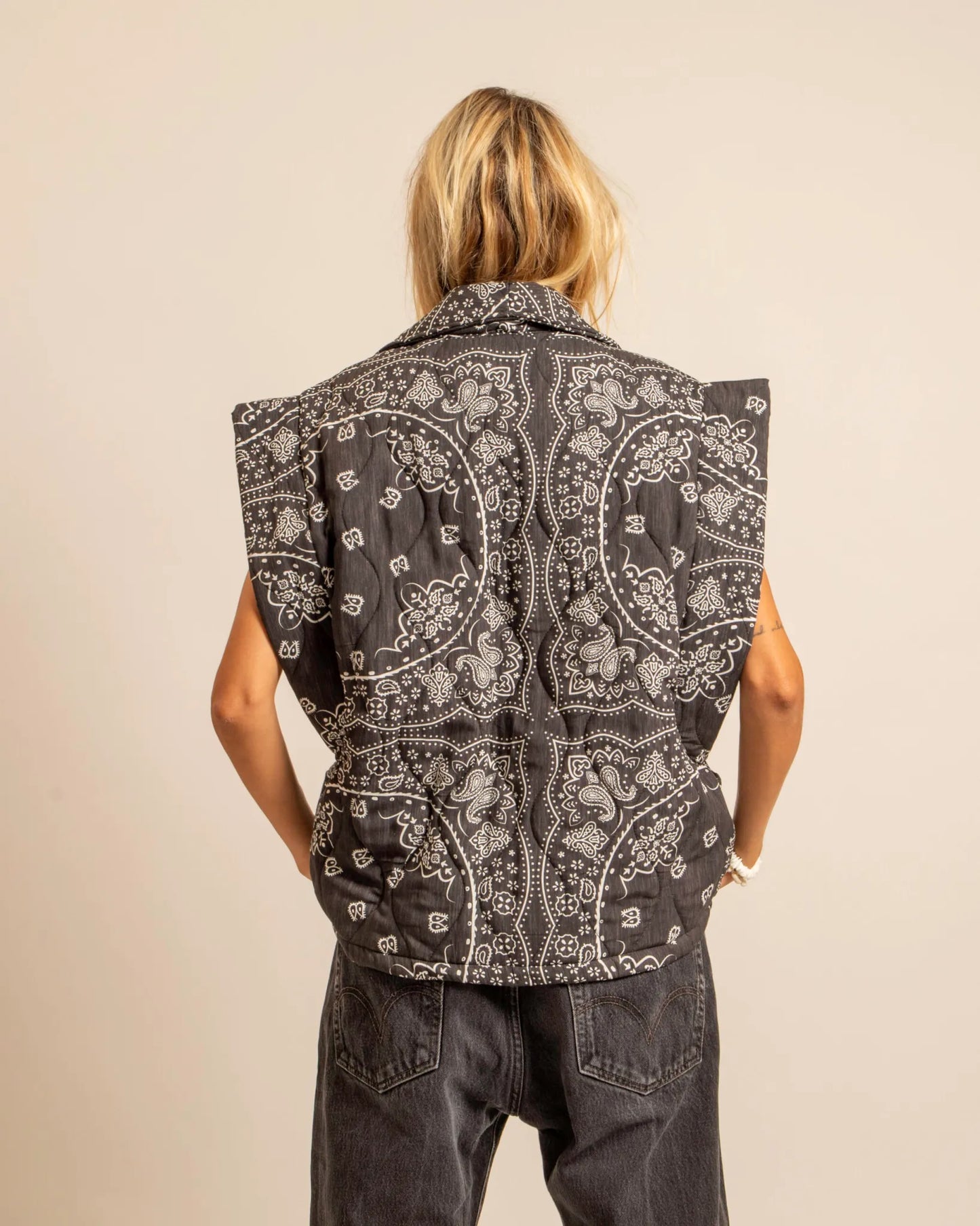 Brooklyn veste print Anthracite