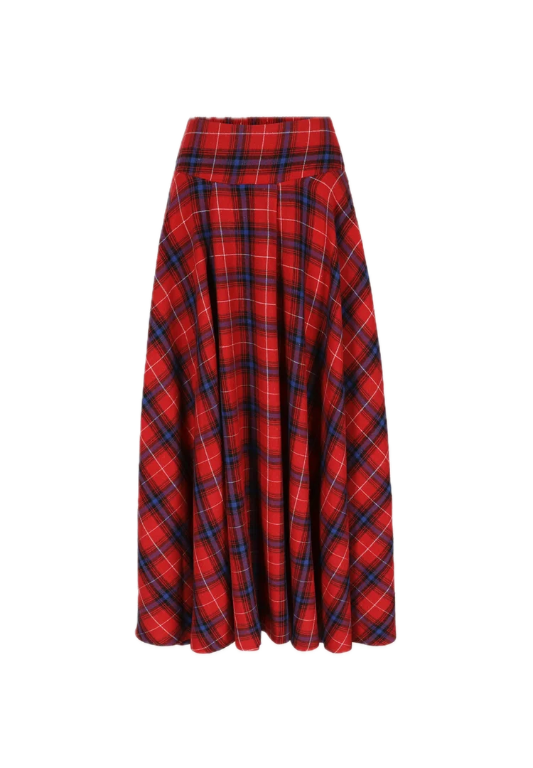 Rave Skirt Red Navy Check