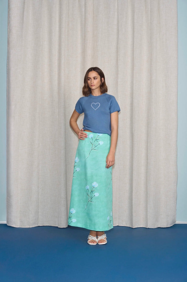 Dora Skirt Green Print
