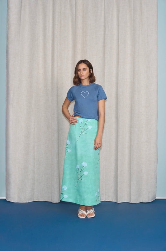 Dora Skirt Green Print