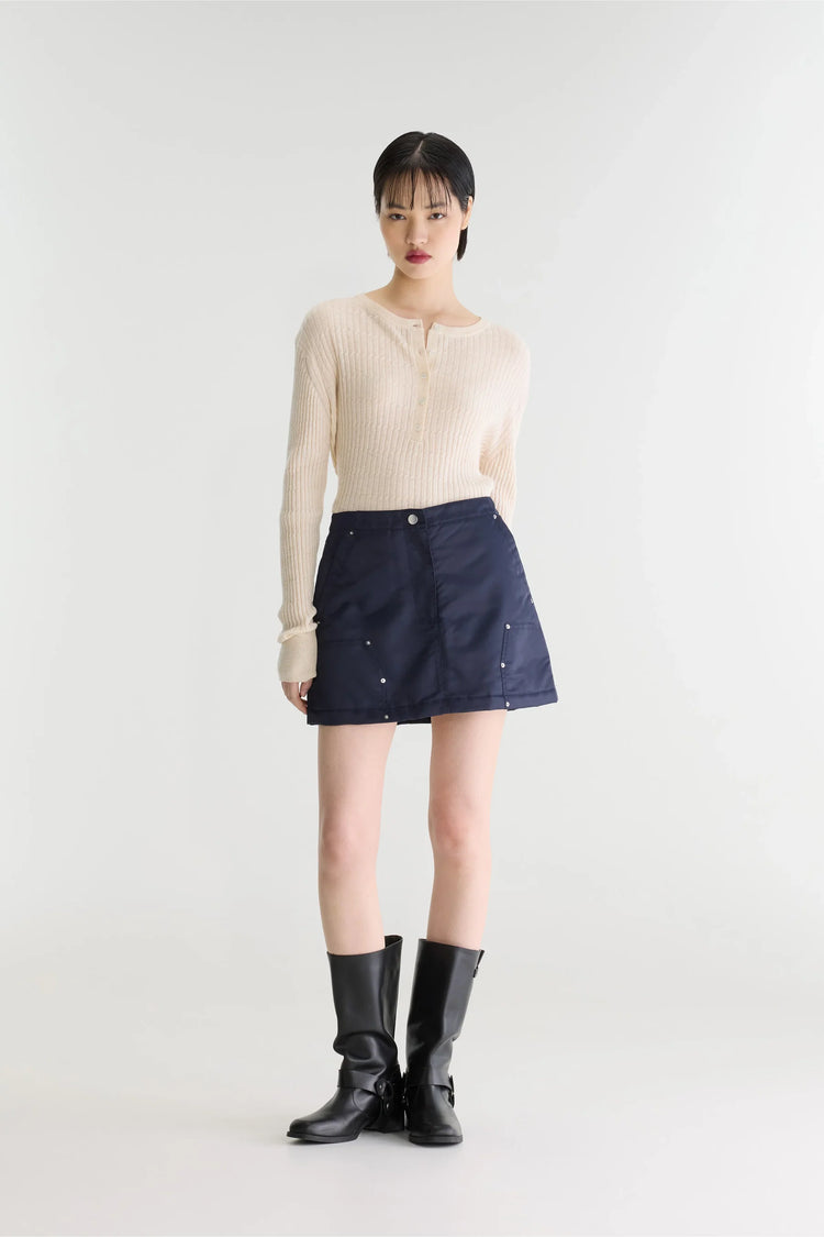 Jeezy Nylon Skirt Navy