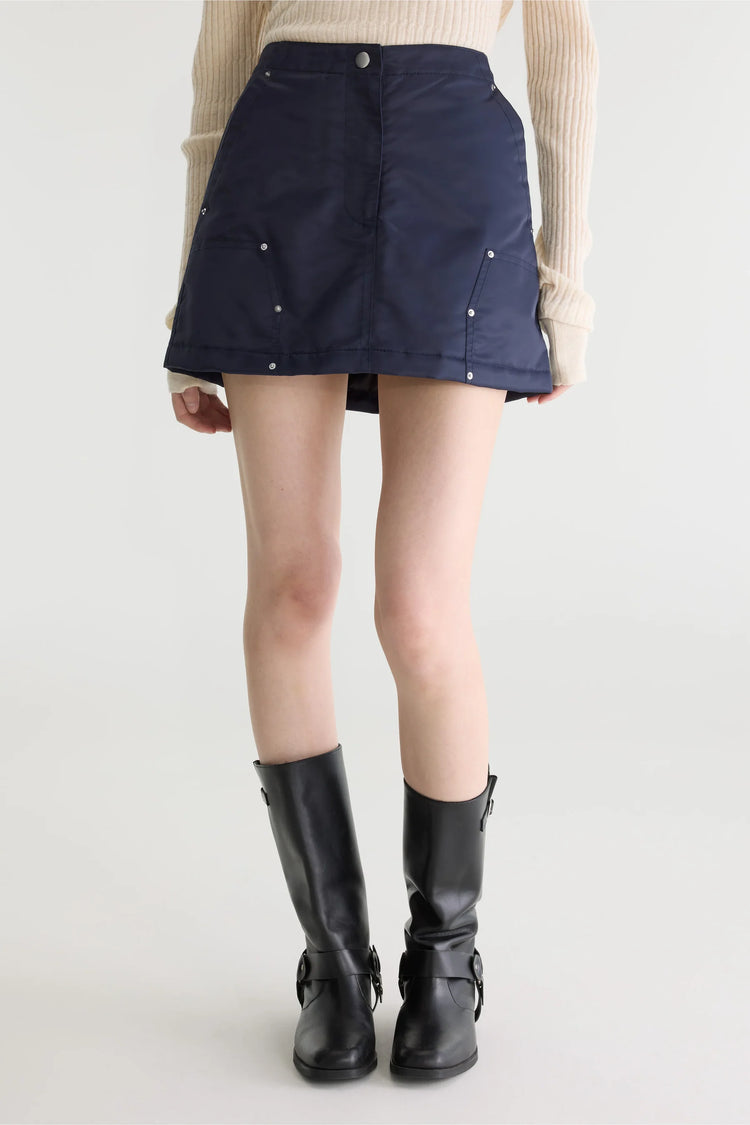 Jeezy Nylon Skirt Navy