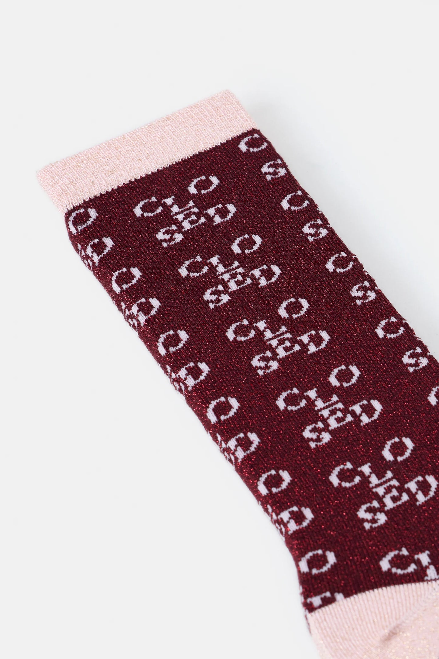 Fine socks closed Bordeaux/ pink