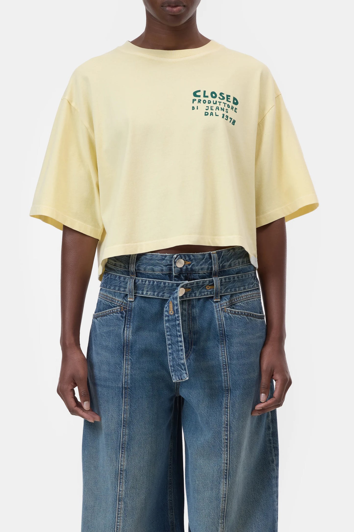 C95501 Cropped Tee Soft Yellow