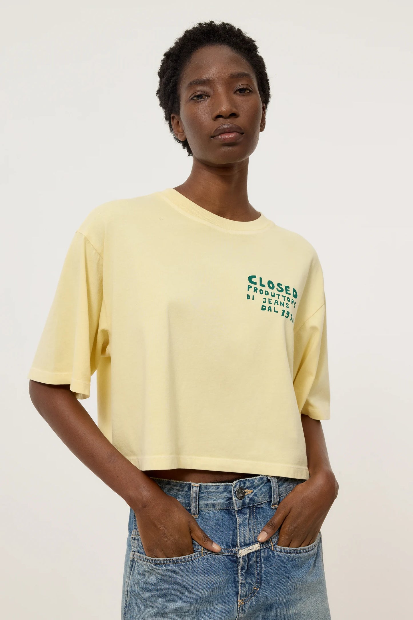 C95501 Cropped Tee Soft Yellow