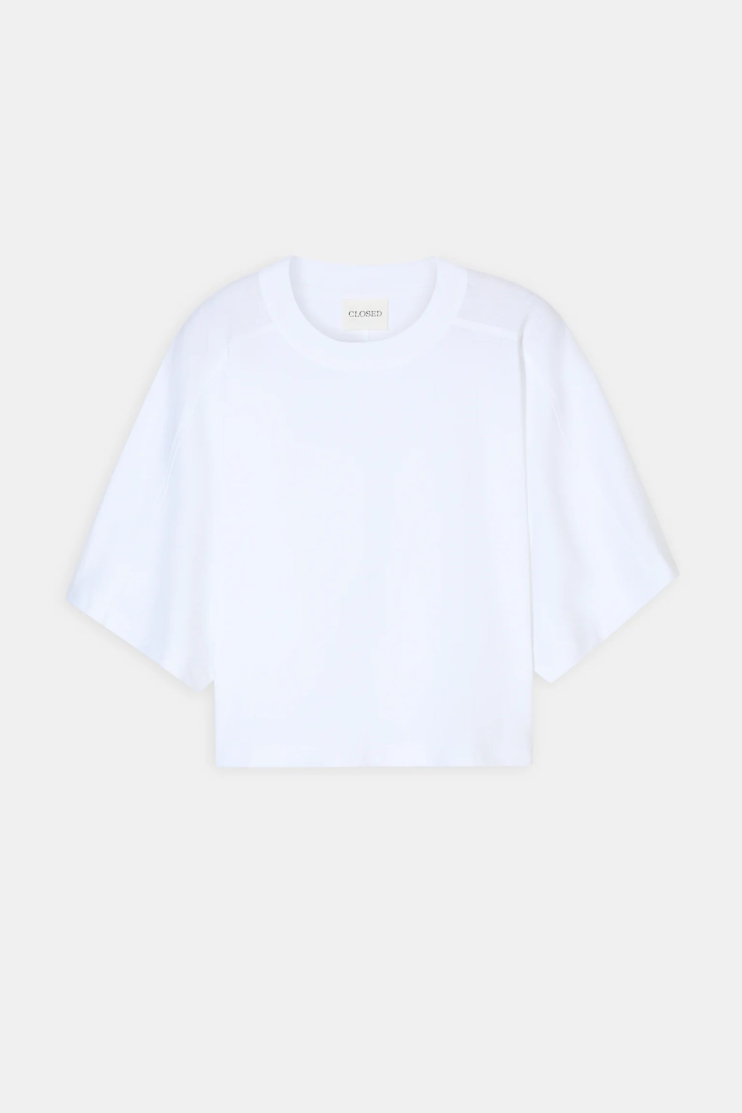 C95763 cropped yoke T-shirt White