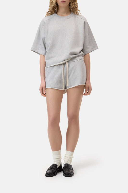 C95763 Deep yoke t-shirt Light grey melange