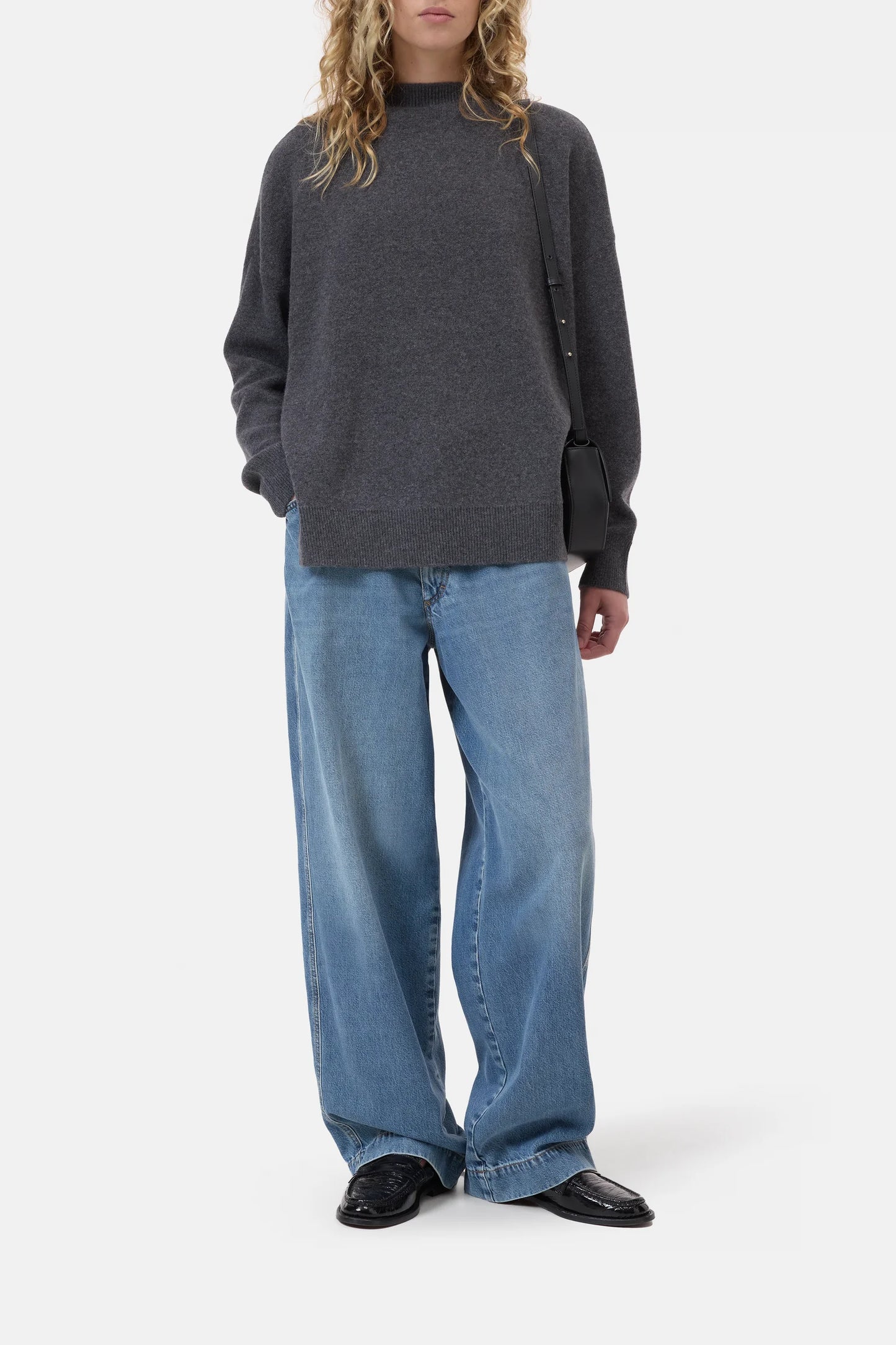 C96020 High Neck Knit Dark Grey