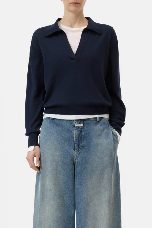 C96246 Polo longsleeve Dark night