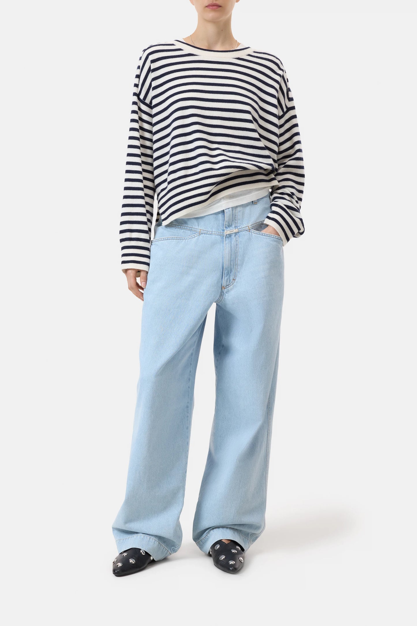 C96403 W knits Navy stripe