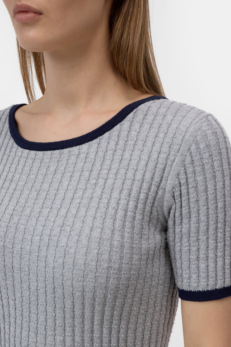 Crew neck short sleeve Light Grey Melange