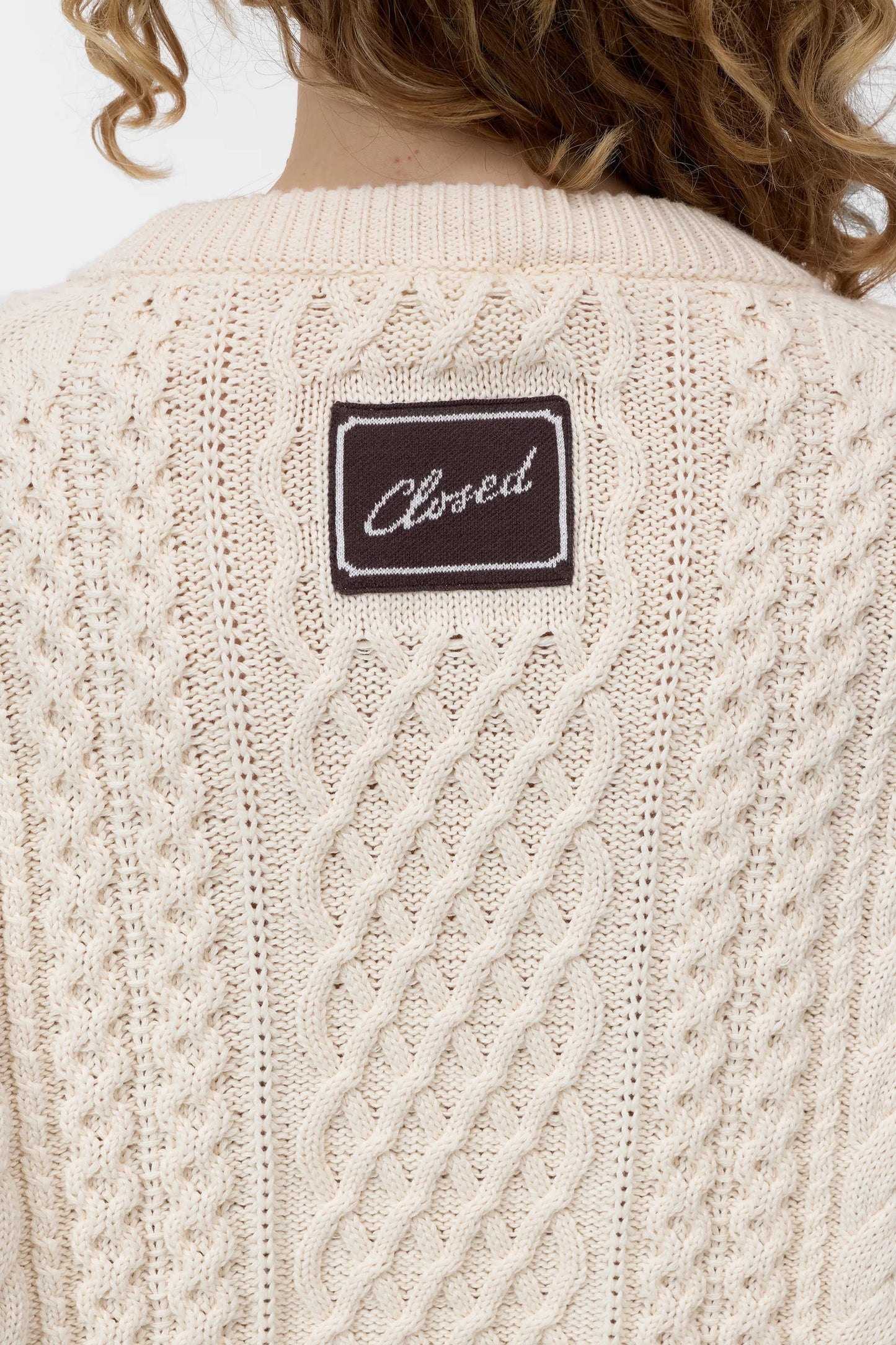 Crewneck long sleeve knitted Whipped Cream