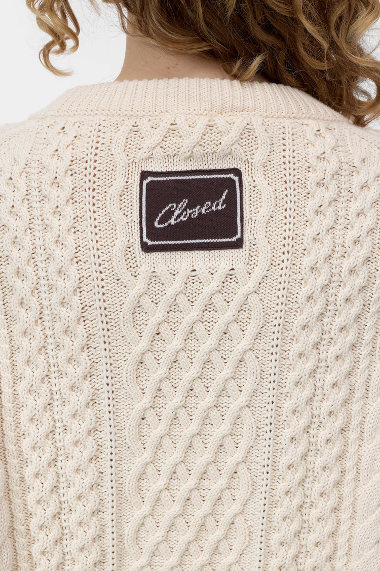 Crewneck long sleeve knitted Whipped Cream
